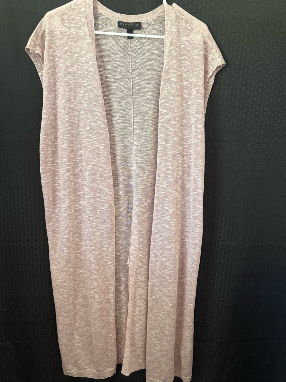 Lane Bryant Soft Blush Open-Front Sleeveless Duster